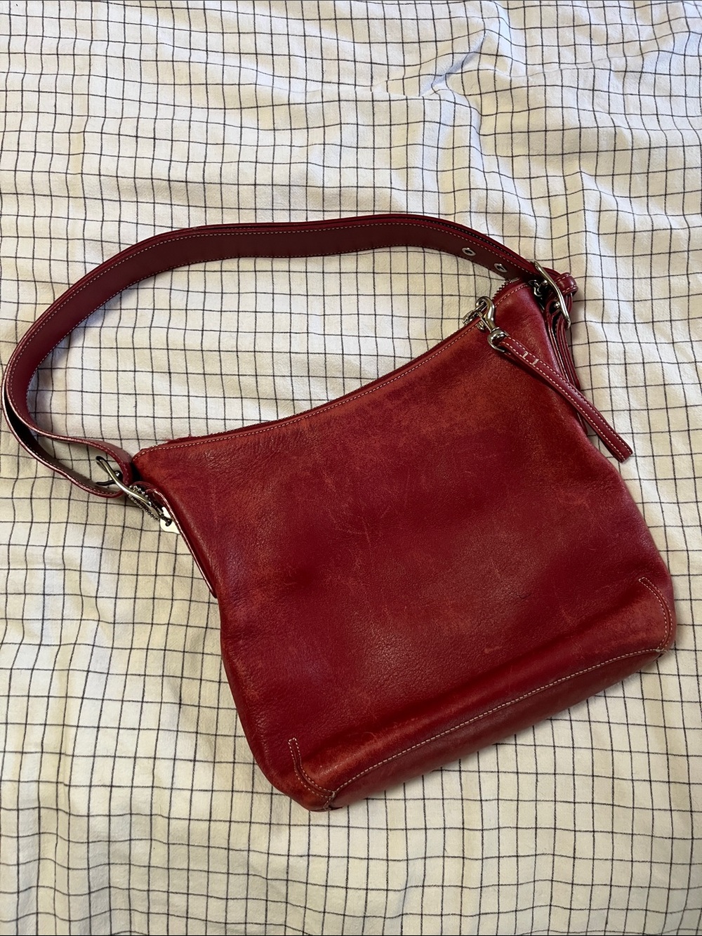 Vintage Red Coach Shoulder Bag
